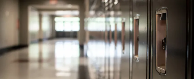 Barren and empty school hallway: child sexual abuse statistics