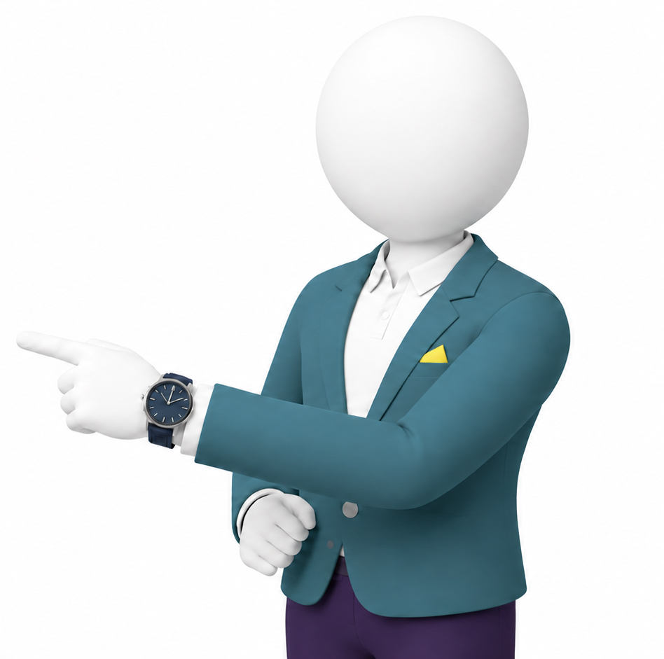 NetPropriate presenter character on the right pointing inward with a wristwatch for first hour digital risk response