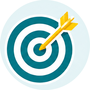 Target icon representing accurate digital risk detection and zero false-positive reporting