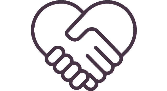Handshake forming a heart icon representing public trust, transparency, and proactive leadership